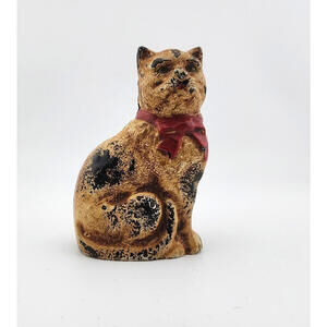 Antique Hubley Cat Kitten Cast Iron Bank 1920s - 1930s 4" High